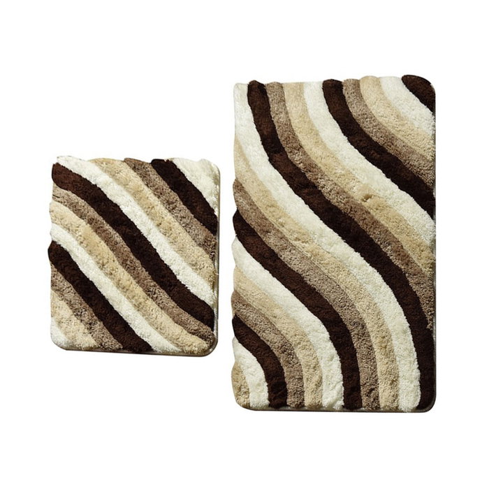 Mijölnir Juego de Alfombras de Baño Acrílicas Beige Multicolor